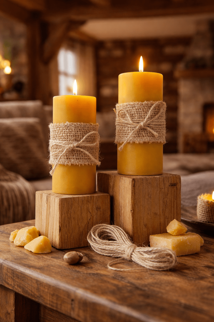 Creates a warm, natural glow that enhances the cozy, homely atmosphere.