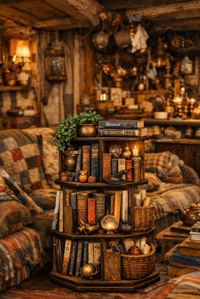 Adds character and depth while showcasing books and decor pieces.