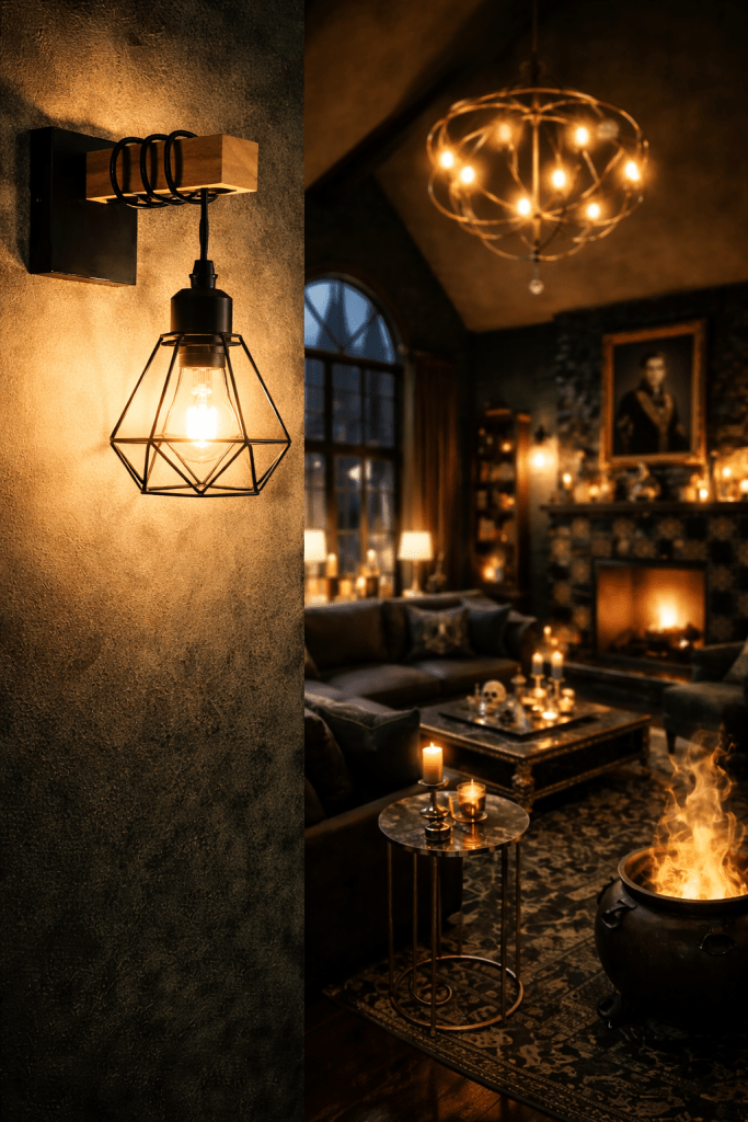 Vintage-inspired design with a structured, industrial feel—adds character and a subtle magical ambiance to any wall.