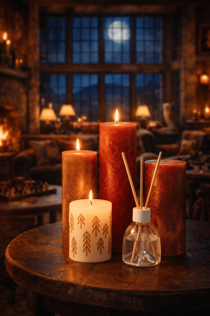 Enhances the cozy atmosphere with soft, flickering light.