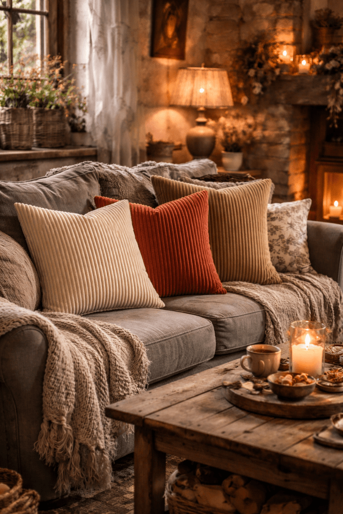 An easy way to introduce rustic texture and make your seating feel more homely and relaxed.