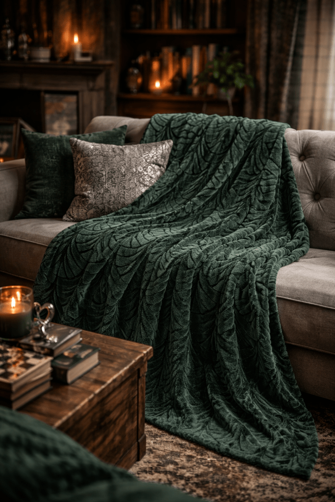 Introduces a rich texture that enhances the luxurious feel of the room.