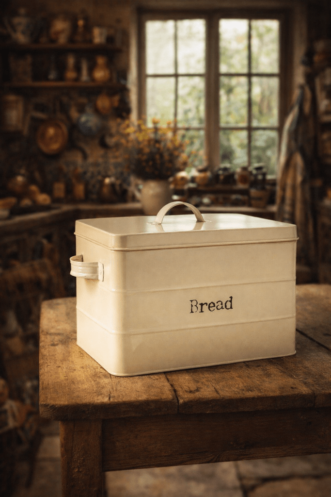 A classic storage piece that keeps bread fresh while adding a charming, old-fashioned touch to your countertop.